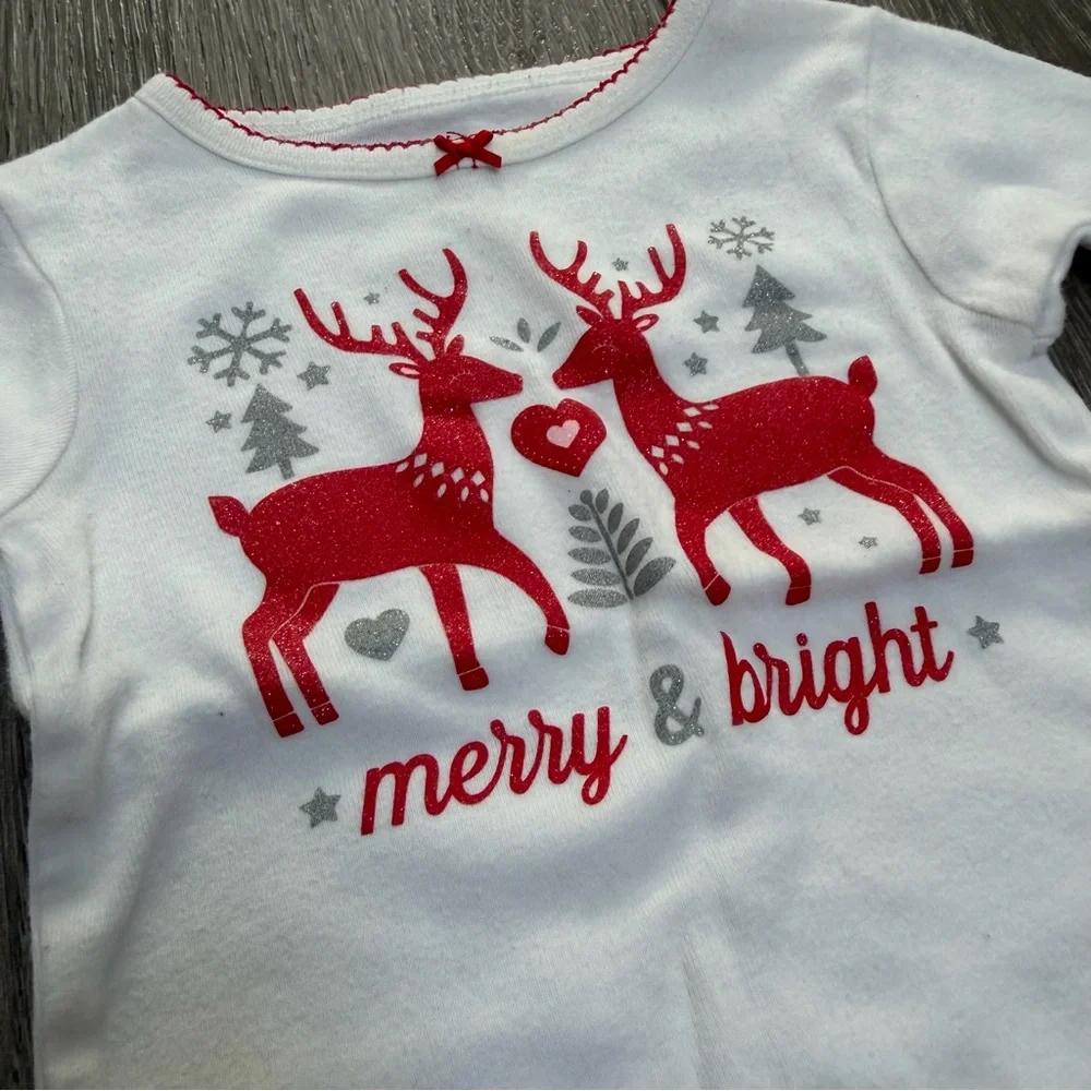 CARTERS 3PC CHRISTMAS HOLIDAY SNUG FIT LONG SLEEVE AND PANTS PJ SET 18MO